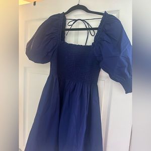 HILL HOUSE HOME - Athena midi sleeve nap dress - navy - medium - NWT